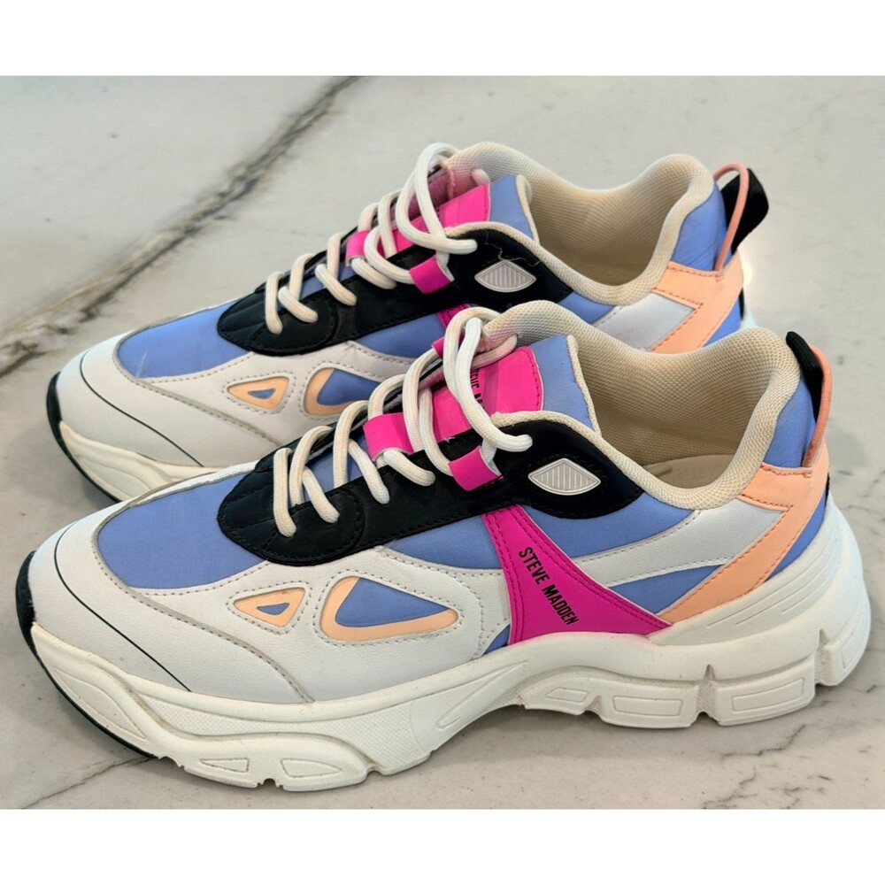 Steve Madden Women's Clydie Sneakers Purple Blue Pink Possession Fashion Size 9